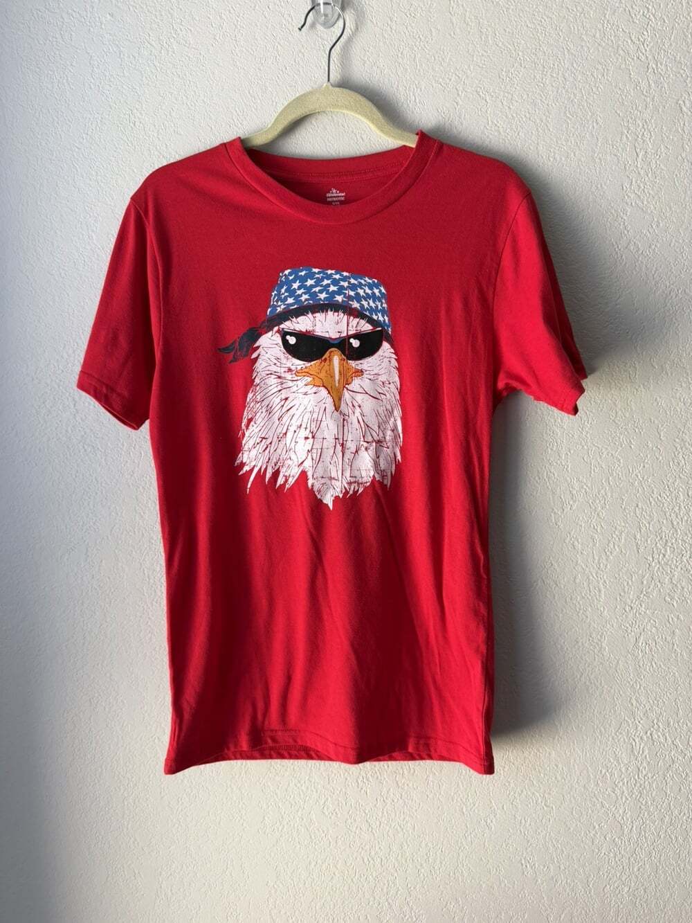 Vintage Celebrate America Patriotic Eagle Biker Men's T-Shirt Red Size small